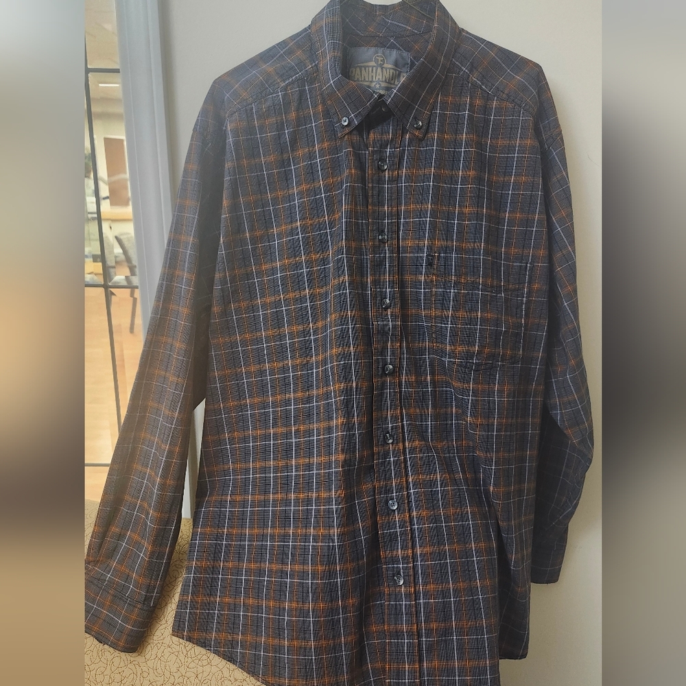 Panhandle TUF Cooper Performance Xl Mens Button Up Dress‎ Shirt Long-Sleeve